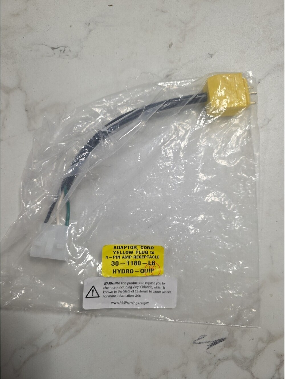 Hydro-Quip 30-1180-L6 6" Universal Cord Adapter - Yellow